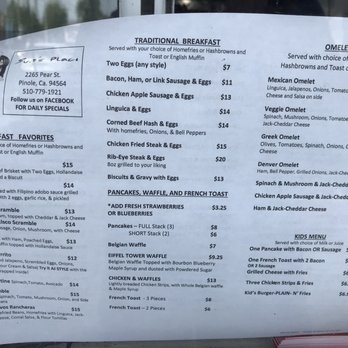Sue’s Place - Menu - Breakfast & Brunch Near Me - Pinole, California Sue’s Place - Menu - Breakfast & Brunch Near Me - Pinole, California