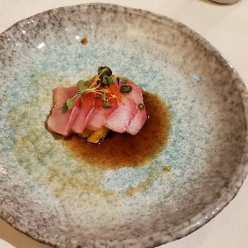 Kisaku Sushi - Seattle restaurant week - appetizer - Hamachi sashimi with orange! (11/06/2020) - Sushi Bars Near Me - Seattle, Washington