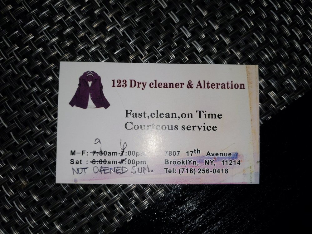 123 DRY CLEANER & TAILORING 7807 17th Ave, Brooklyn, NY Yelp