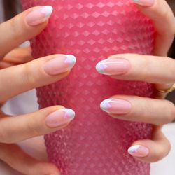 look at me - Gel Manicure with French tip and hearts by Olga