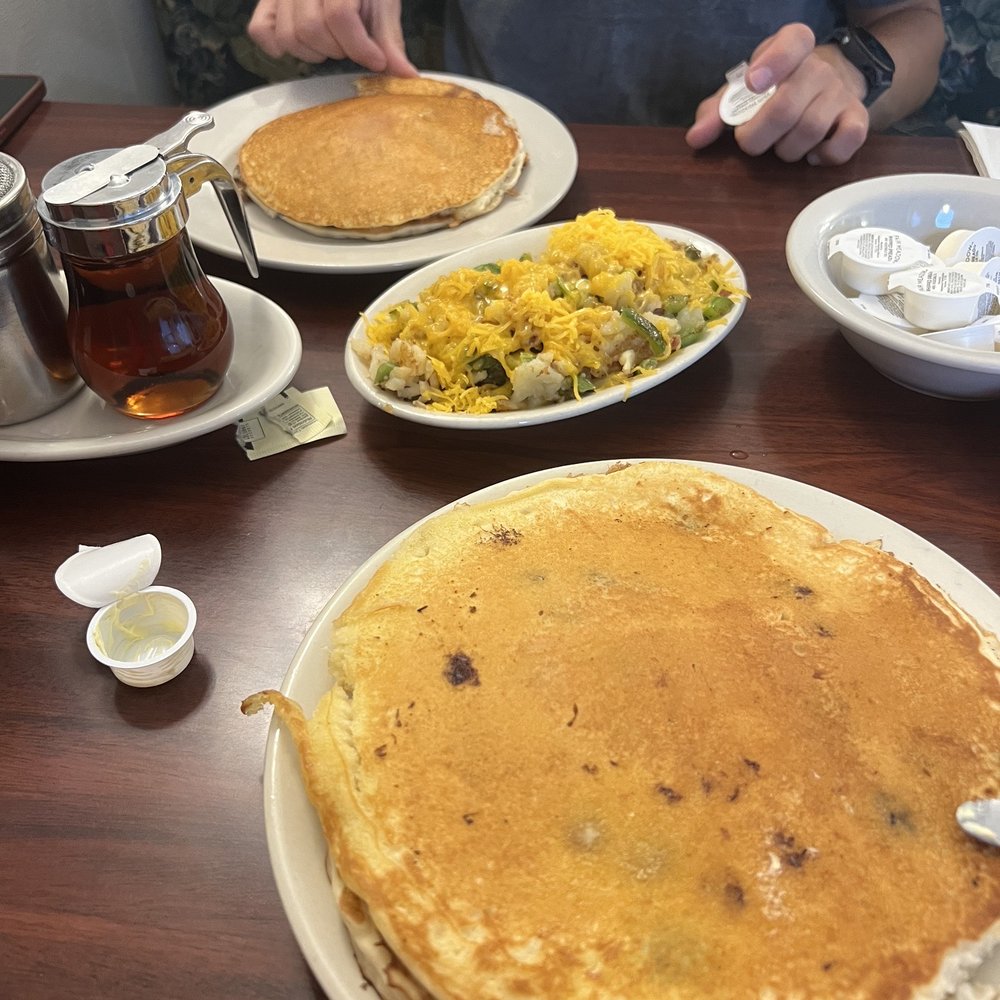 Blueberry Buttermilk Pancake Combo - blueberry + loaded potatoes Blueberry Buttermilk Pancake Combo - blueberry + loaded potatoes