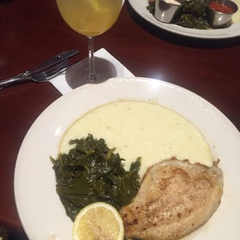 Blue Marlin - Another shot of my amazing dish! Catfish, Perfect grits & collards!!!! - Seafood Near Me - Columbia, South Carolina