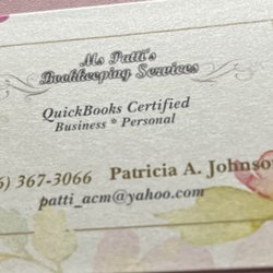 Ms Patti's Bookkeeping Services - My business card