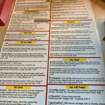 Two Chicks - 1st side of the menu. Forgot to get the other side. - Breakfast & Brunch Near Me - Reno, Nevada Two Chicks - 1st side of the menu. Forgot to get the other side. - Breakfast & Brunch Near Me - Reno, Nevada