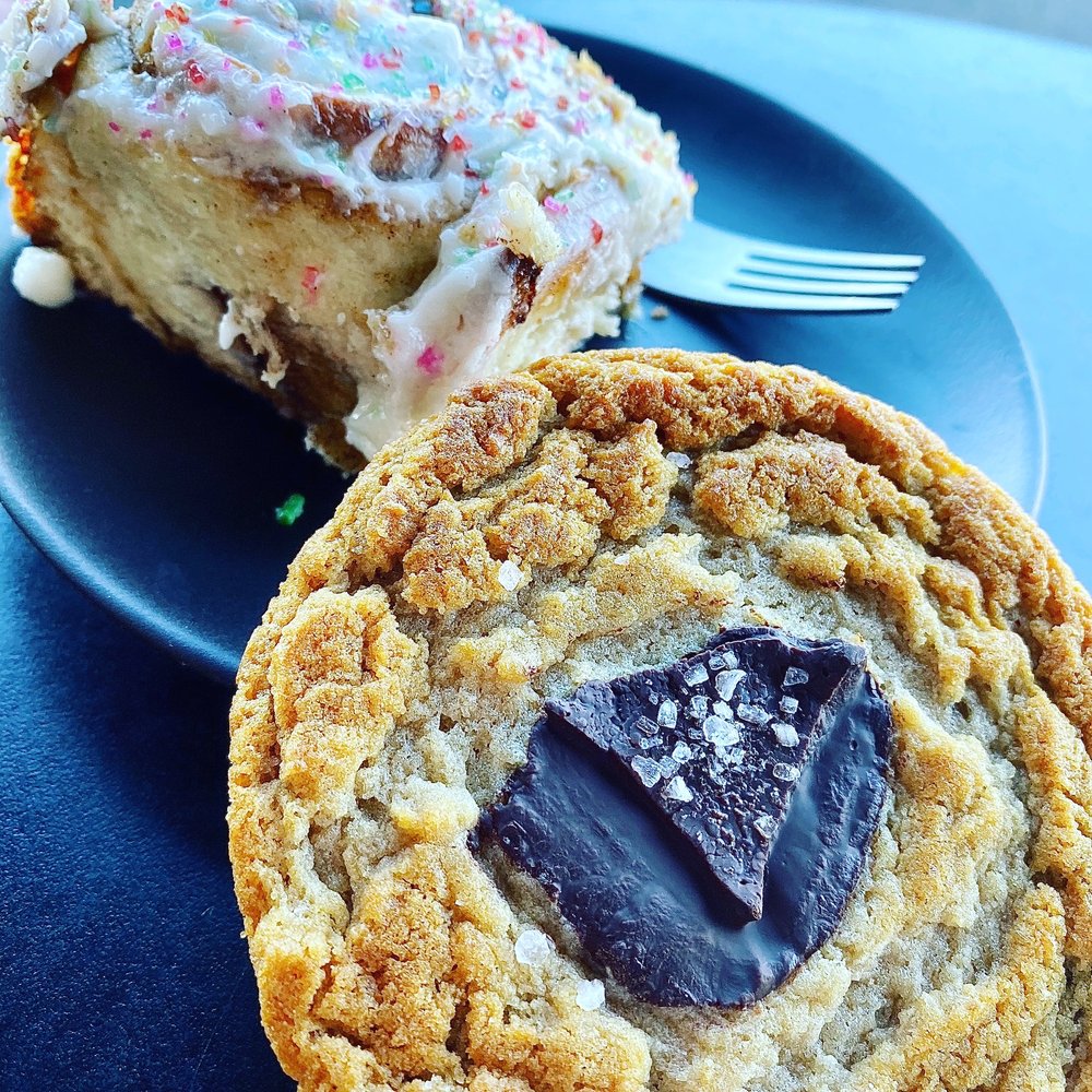 Dark Hall Coffee - cinnamon roll and chocolate cookie, both very tasty - Coffee & Tea Near Me - Phoenix, Arizona Dark Hall Coffee - cinnamon roll and chocolate cookie, both very tasty - Coffee & Tea Near Me - Phoenix, Arizona