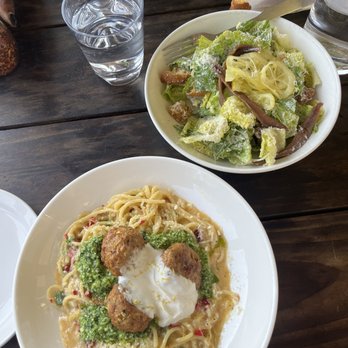 Grassa - Cesar salad and Spaghetti 'Aglio Olio' - Italian Near Me - Portland, Oregon Grassa - Cesar salad and Spaghetti 'Aglio Olio' - Italian Near Me - Portland, Oregon