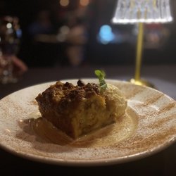 Vernon's Speakeasy - Bread pudding with ice cream.
