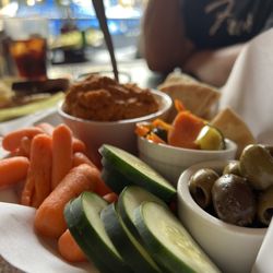 Caps N' Taps - Red hummus plate so good!
