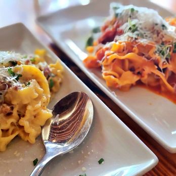 Onesto - Carbonara (L) and spicy rigenette (R), half portions of each - Venues & Event Spaces Near Me - Milwaukee, Wisconsin Onesto - Carbonara (L) and spicy rigenette (R), half portions of each - Venues & Event Spaces Near Me - Milwaukee, Wisconsin