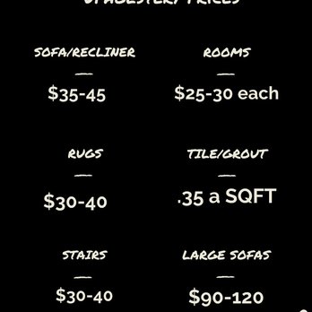 Eddie's General Cleaning Services - Carpet-Tile/Grout-Upholstery Price Sheet - Home Cleaning Near Me