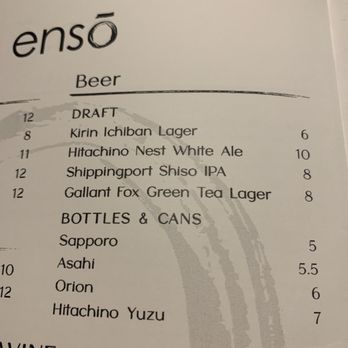 Enso - Beer list - Southern Near Me - Louisville, Kentucky
