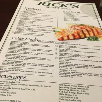 Rick's Restaurant - Menu - Cuban Near Me - Palm Springs, California Rick's Restaurant - Menu - Cuban Near Me - Palm Springs, California