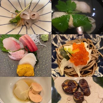 Kokoro Restaurant - From left down: Hakaru? , sashimi plate, sea bream roe, eel soup, soba with mountain yam & ikura in aged soy sauce, miso eggplant - Japanese Near Me - San Diego, California Kokoro Restaurant - From left down: Hakaru? , sashimi plate, sea bream roe, eel soup, soba with mountain yam & ikura in aged soy sauce, miso eggplant - Japanese Near Me - San Diego, California