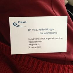 Dr. med. Reiko Hitziger Lilia Sulimanova - Visitenkarte