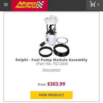 Express Oil Change & Tire Engineers - Actual retail price for the fuel pump.  They marked up the price of the pump by $220.00 - Auto Repair Near Me - Dothan, Alabama