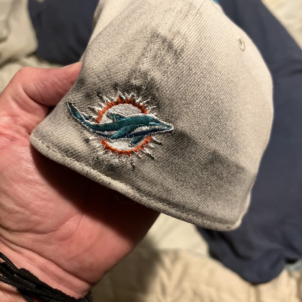 This was the back of my brand new hat after sitting in the reclining seats