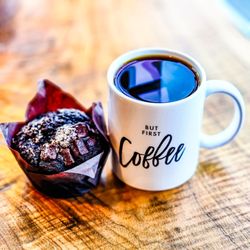Magnolia Coffee - Double Chocolate Chunk muffin and a Magnolia Blend coffee.