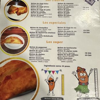 Molotes Tepox - Menu Pg 1 - Food Stands Near Me - San Perdo Cholula, PUE