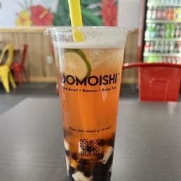 Lychee Rose Tea with Honey Boba
