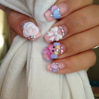 Jen Ko Nails - Perfect for my baby shower! I love them!!!  Yes, they are so beautiful I have had strangers come up to me to look at my nails. - Nail Salons Near Me - Arcadia, California