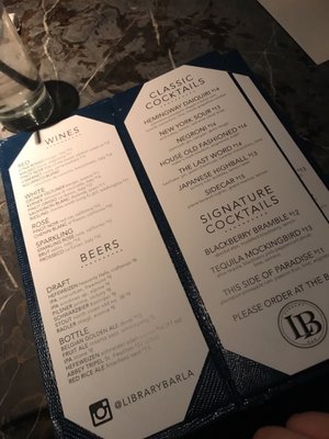 Menu photo 8 Library Bar Los Angeles, CA