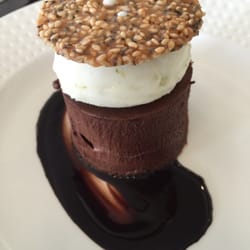 Duel in the Sun Restaurant - Chocolate fondant with vanilla ice cream.