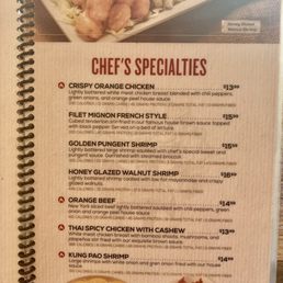 Menu: chef specials Menu: chef specials