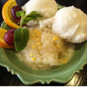 Thai Bloom! - Coconut ice cream w/ sticky rice - the ending to a perfect Thai dining experience. - Thai Near Me - Portland, Oregon Thai Bloom! - Coconut ice cream w/ sticky rice - the ending to a perfect Thai dining experience. - Thai Near Me - Portland, Oregon