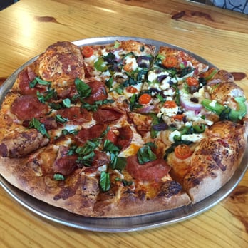Pinthouse Pizza - Pepperoni and basil. Forgot the other half. - Pizza Near Me - Austin, Texas Pinthouse Pizza - Pepperoni and basil. Forgot the other half. - Pizza Near Me - Austin, Texas