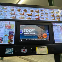 a menu on a vending machine a menu on a vending machine