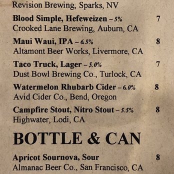 RANGE kitchen & tap - Beer listing - New American Near Me - Roseville, California RANGE kitchen & tap - Beer listing - New American Near Me - Roseville, California