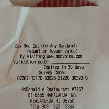 McDonald's - Location receipt - Fast Food Near Me - Kealakekua, Hawaii McDonald's - Location receipt - Fast Food Near Me - Kealakekua, Hawaii
