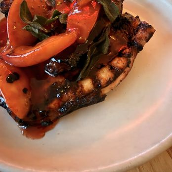 Tratto - Pork chops with sage and local peaches - Italian Near Me - Phoenix, Arizona Tratto - Pork chops with sage and local peaches - Italian Near Me - Phoenix, Arizona