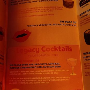 Hello Hello - Menu - Bars Near Me - New York, New York