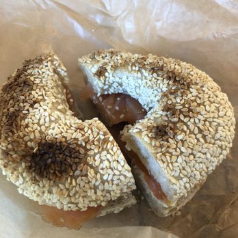 Rover Bagel - Toasted sesame bagel with butter and smoked salmon - Bagels Near Me - Biddeford, Maine