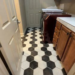 Affordable Flooring & More - Laundry Rm Tile--EMSER Metamor 8x9" Hexagon Glossy Tile in 2 colors
