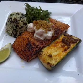Cafe Du Jour - Salmon dish with wild rice - French Near Me - Pittsburgh, Pennsylvania