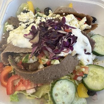 El Greco - Souvlaki Salad - Mediterranean Near Me - Saint Charles, Missouri El Greco - Souvlaki Salad - Mediterranean Near Me - Saint Charles, Missouri