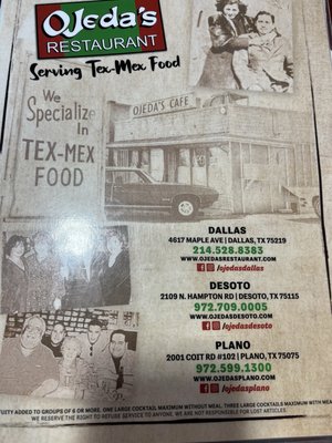 Menu photo 1 Ojeda's Dallas, TX Menu photo 1 Ojeda's Dallas, TX
