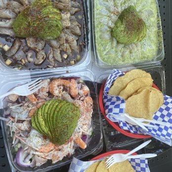 El Jefe Baja Style - Aguachiles negros, botana mix, aguachiles verdes. - Seafood Near Me - San Antonio, Texas El Jefe Baja Style - Aguachiles negros, botana mix, aguachiles verdes. - Seafood Near Me - San Antonio, Texas