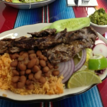 Acapulco Restaurant - Sliced Steak Platter (Rice, Beans, Salad) Great stuff! - Mexican Near Me - Brooklyn, New York