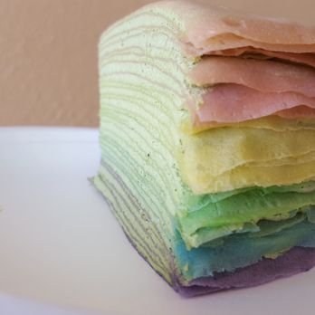 TeaArias - Rainbow mille crepe cake - Bubble Tea Near Me - Huntington Beach, California TeaArias - Rainbow mille crepe cake - Bubble Tea Near Me - Huntington Beach, California