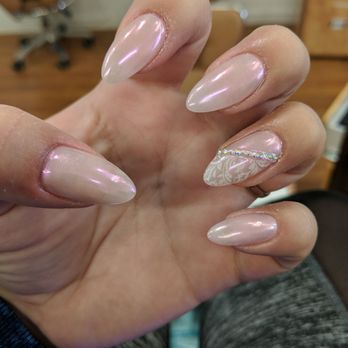Jennie's Nails - Wedding nails from Jennie herself! Love the freestyle she did on my ring finger - Nail Salons Near Me - San Bruno, California