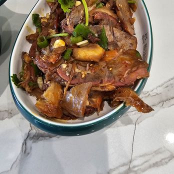 Seven Fish Cuisine - Spicy beef, I opt out of the chili oil. This is my favorite - Asian Fusion Near Me - San Jose, California