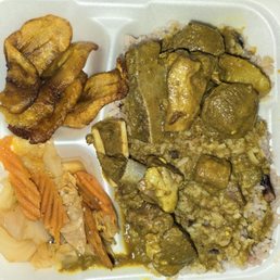 Curry Goat Plate Delicious