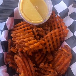 Sweet potato fries with honey mustard.