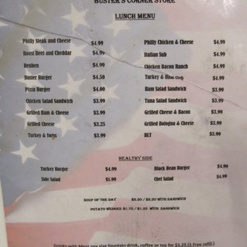 Buster's Corner Store - Lunch menu. Quite worn. - Convenience Stores Near Me - Pataskala, Ohio