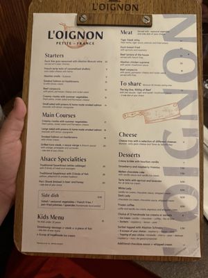 Menu photo 1 Restaurant l'Oignon Strasbourg, 67 Menu photo 1 Restaurant l'Oignon Strasbourg, 67