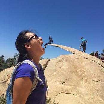 Potato Chip Rock - Taking a bite. - Hiking Near Me - Poway, California Potato Chip Rock - Taking a bite. - Hiking Near Me - Poway, California