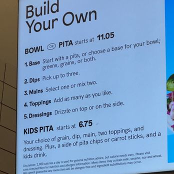 CAVA - Concept menu - build a bowl or pita - Salad Near Me - Tampa, Florida